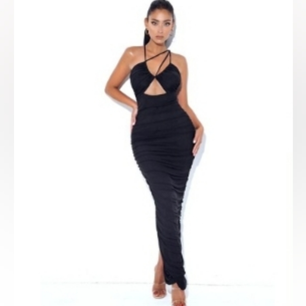 Cutout mesh dress